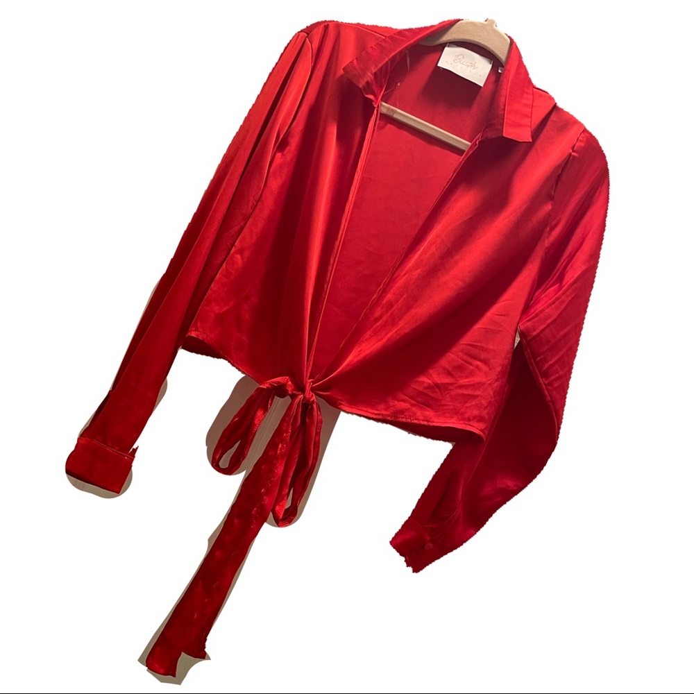 Sz Large Red Tie Up Open Top from Blush Boutique